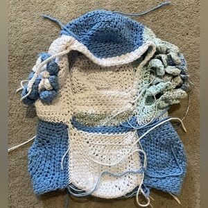 Handmade Blue and White Crochet